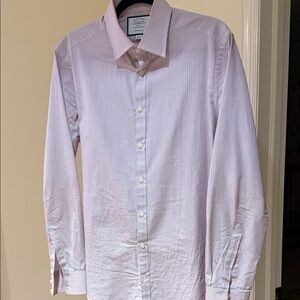 Charles Tyrwhitt Light Pink Striped Dress Shirt